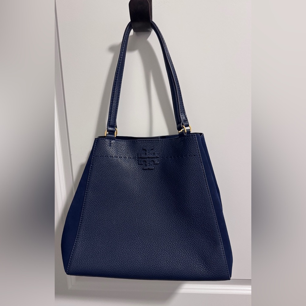 Tory Burch McGraw Triangle Tote.  Blue.